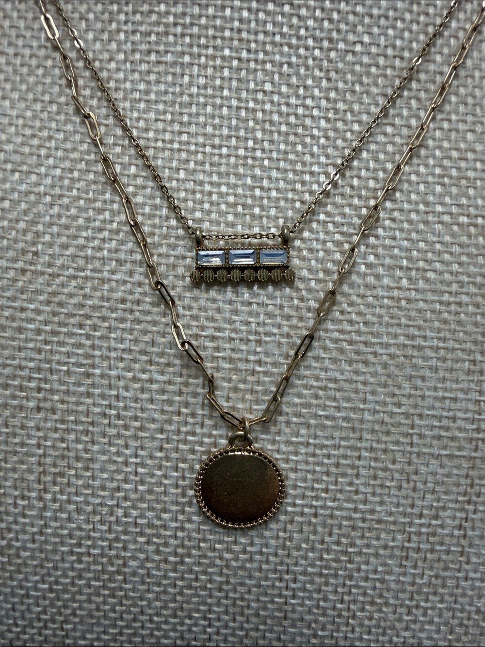 Sonoma Gold-Tone Layered Necklace with Round Coin and Bar Pendants